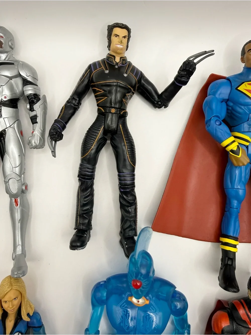 Vintage Y2K Marvel & DC Action Figure Toys Loose Lot of Six